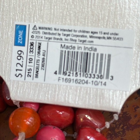 Vibrant Orange and Pink Stackable Coordinating Stretch Beaded Bracelets-Set of 3 - Picture 8 of 8